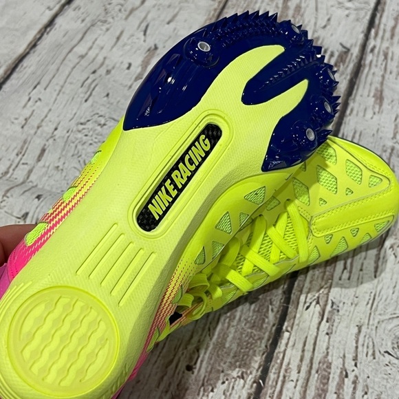 Nke Mens Zoom Maxcat 4 Running Shoes Yellow 882012-999 Mesh Low Top Size 13 - Picture 6 of 11